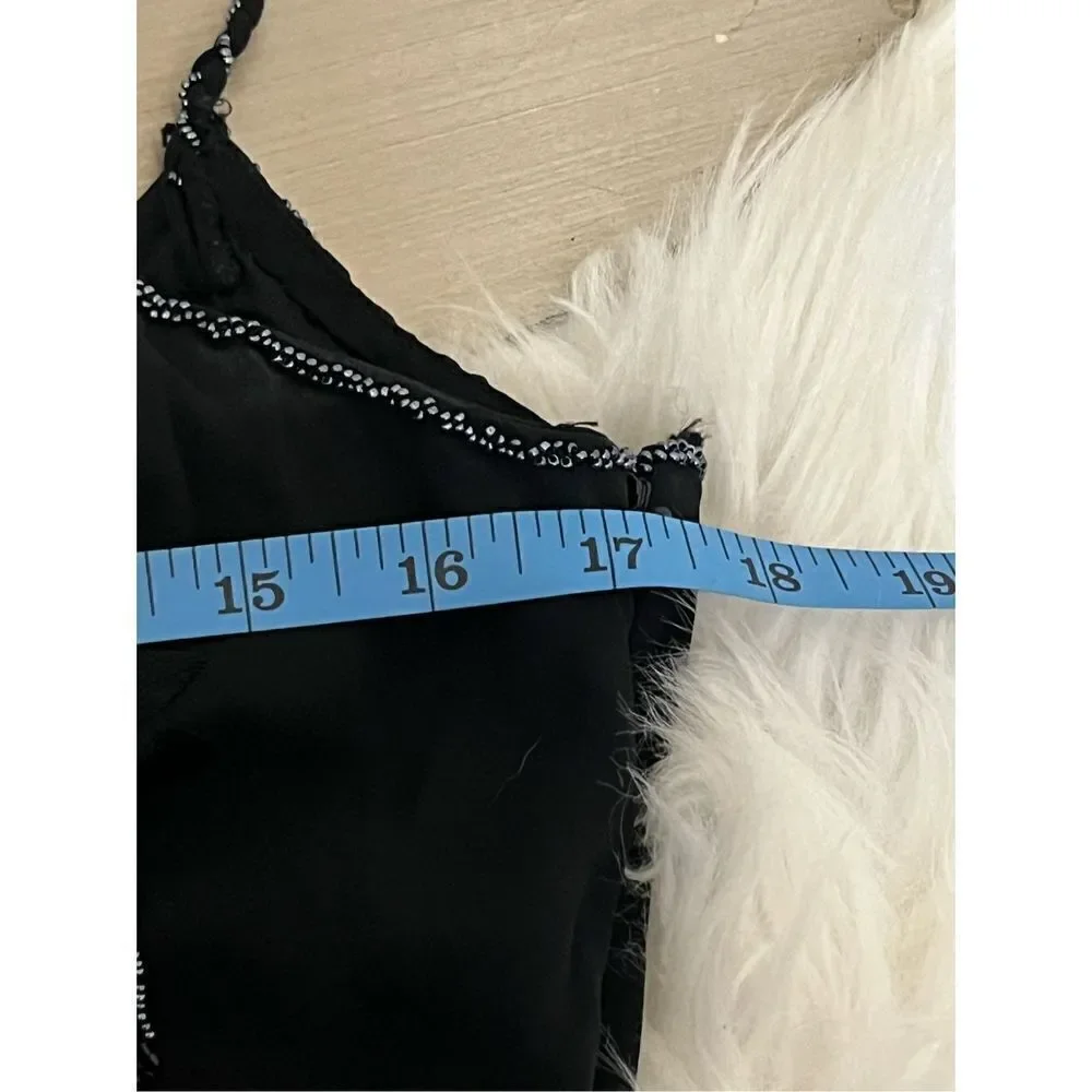 Night Scene Y2K Black Beaded Formal Dress L - Picture 8 of 11